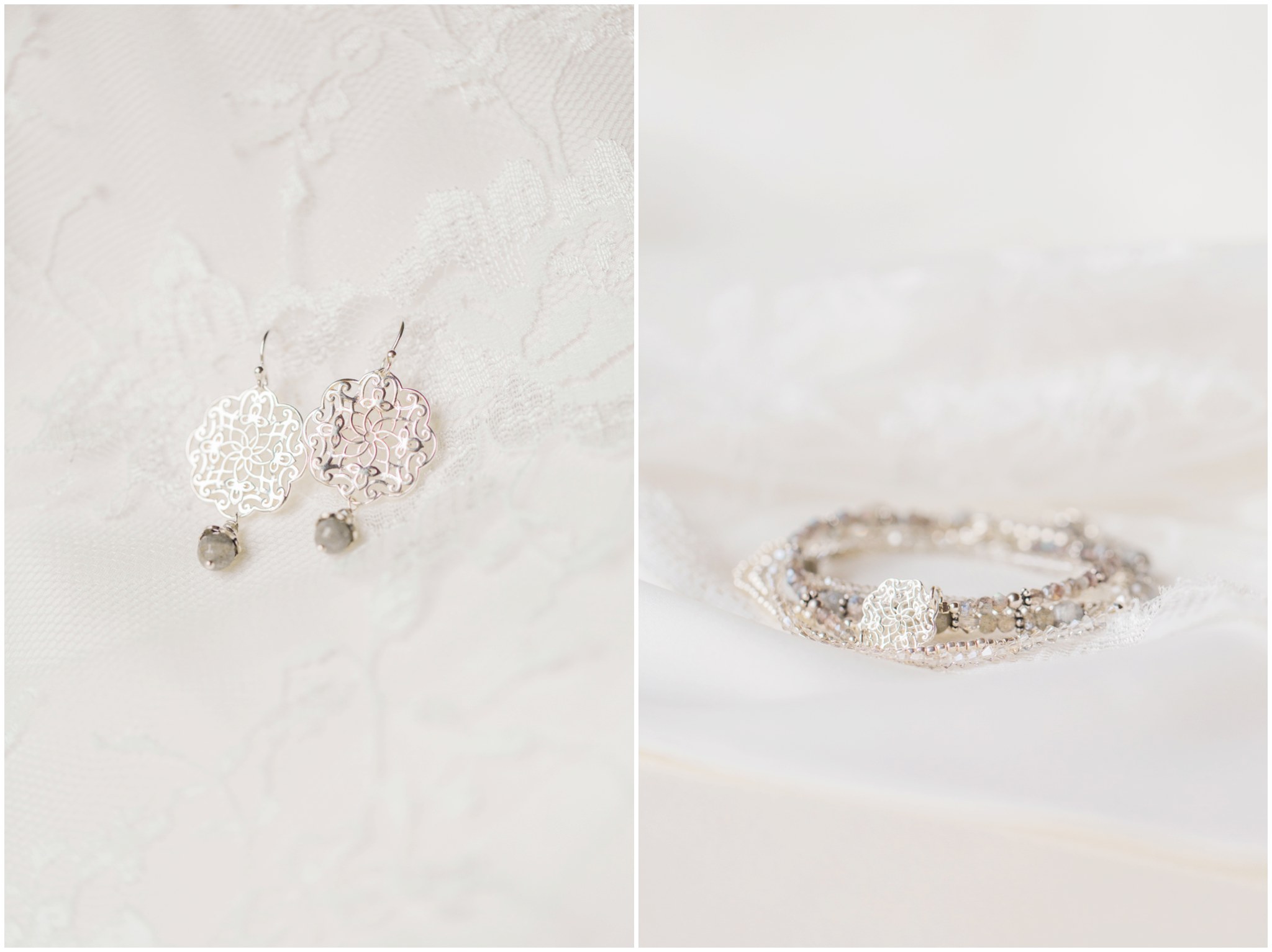 Brautdetails Vorbereitungen silber grau