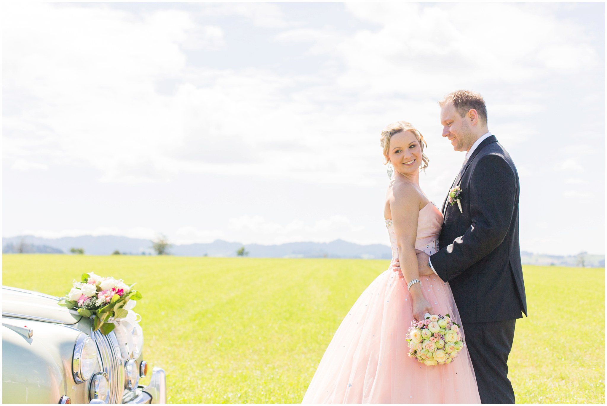 Brautpaarshooting Langnau heiraten in rosa