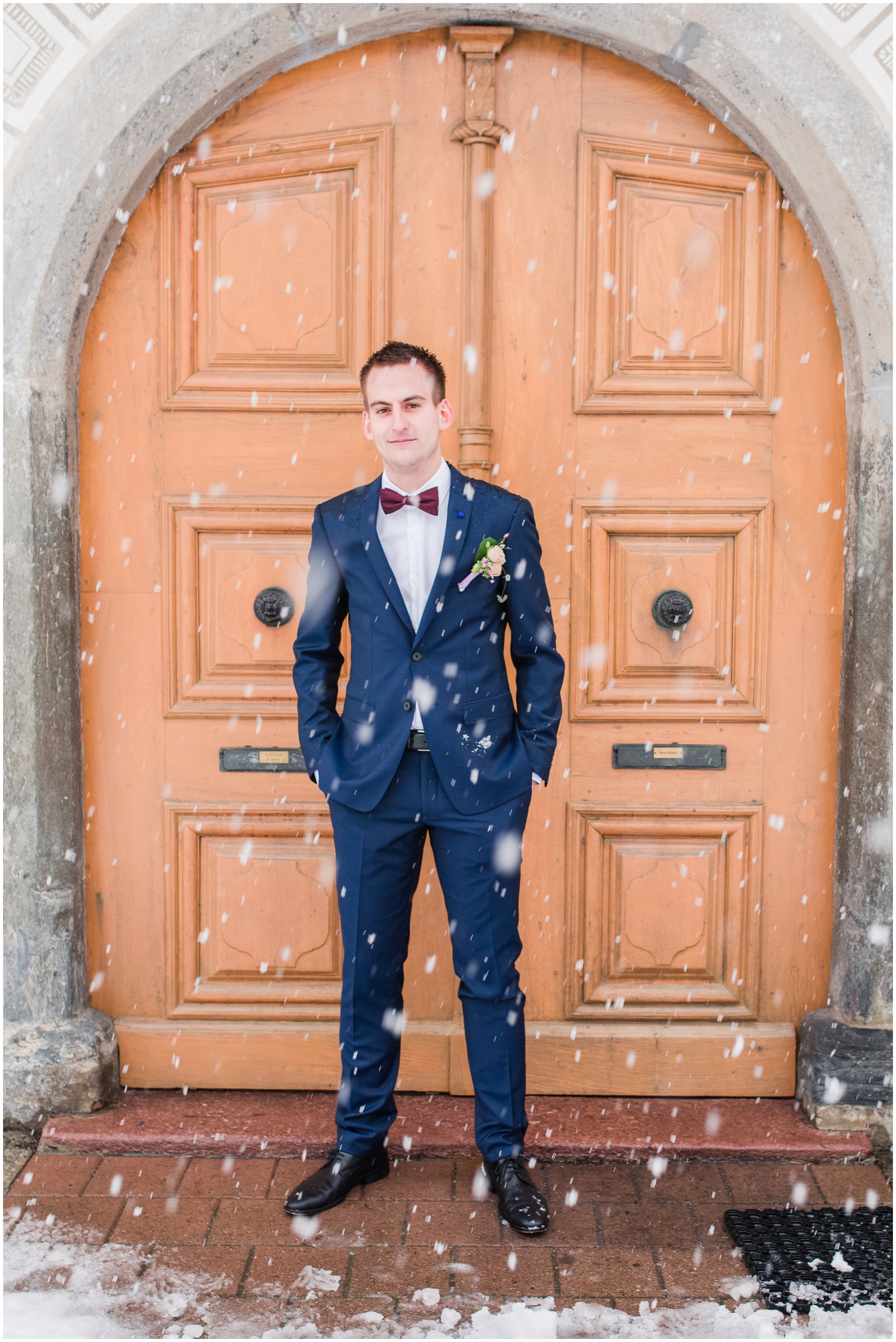 Hochzeit im Schnee Hochzeitsfotograf Malans Graubünden